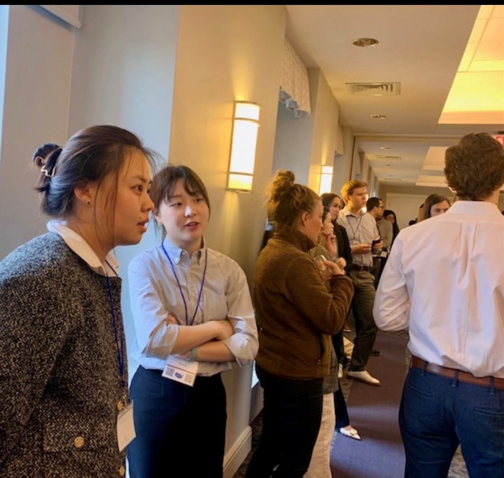 Doris at a conference meeting at Yale University