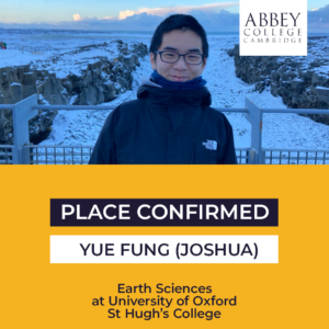 Abbey College Cambridge student Joshua's place confirmed at the University of Oxford